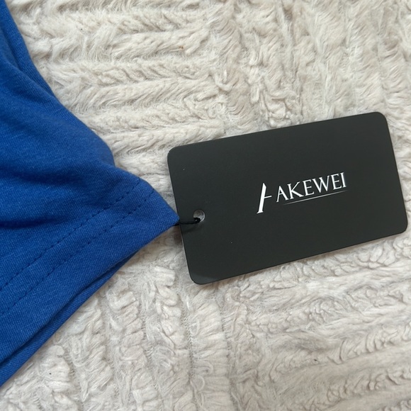 AKEWEI V-Neck Polo Shirt Short Sleeve Collared Tops Casual Tunic Blouse Medium - Picture 13 of 16